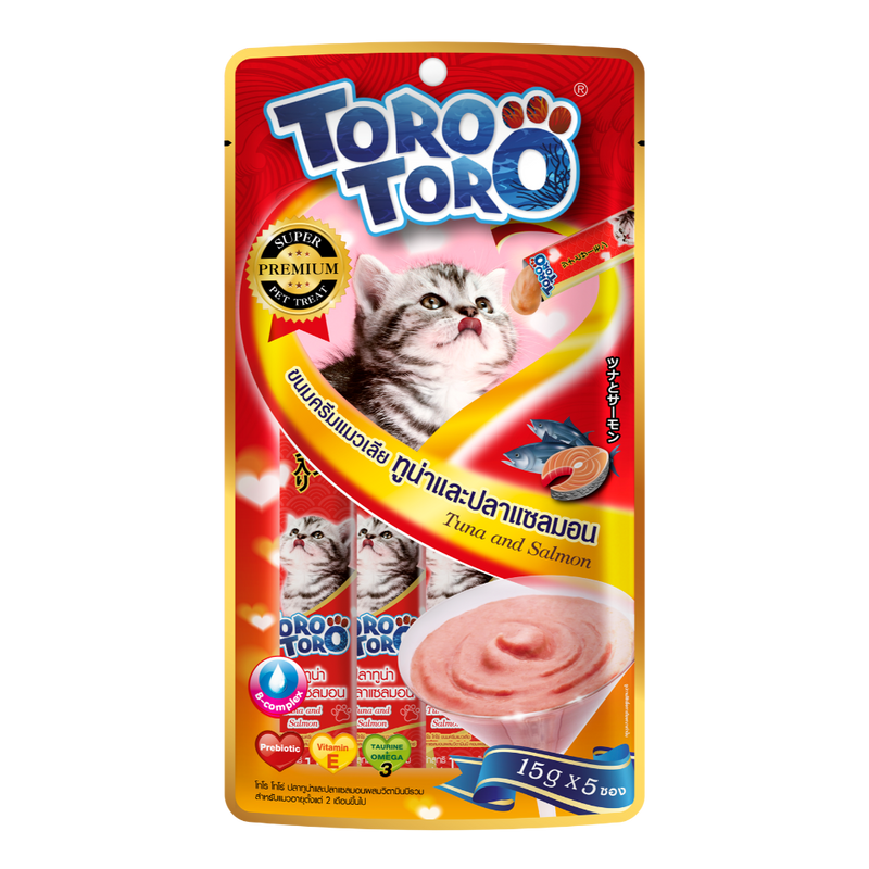 Toro Cat Treat Lickable Tuna & Salmon with B-Complex 75g (15g x 5pcs)