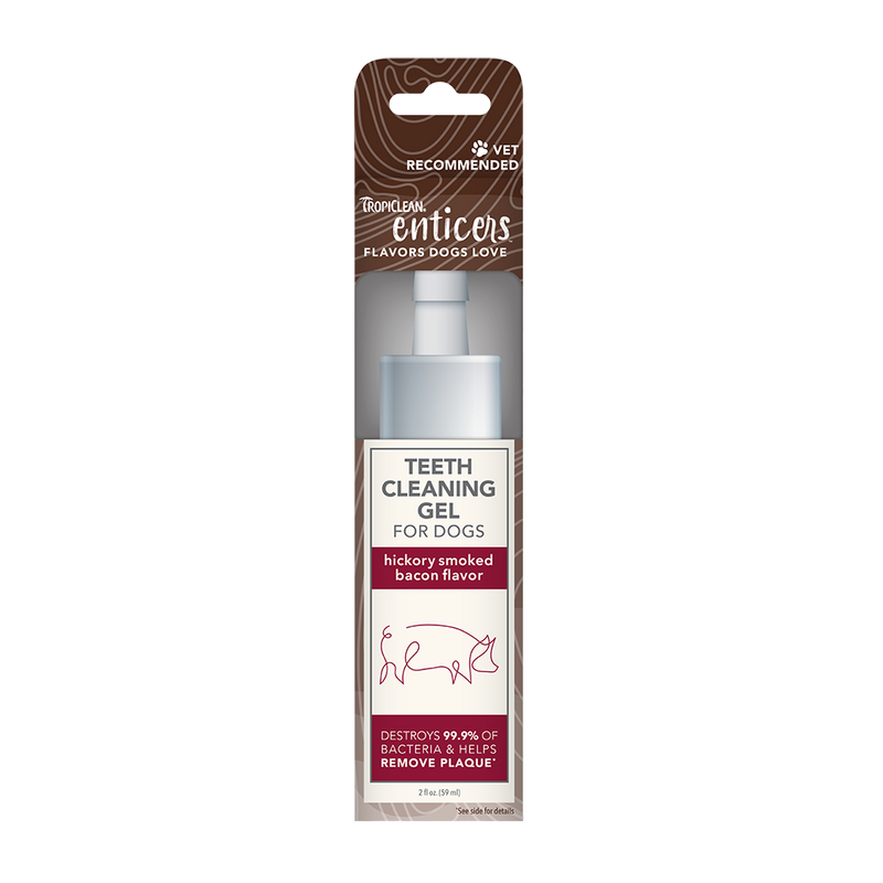 TropiClean Enticers Teeth Cleaning Gel for Dogs - Hickory Smoked Bacon Flavor 2oz