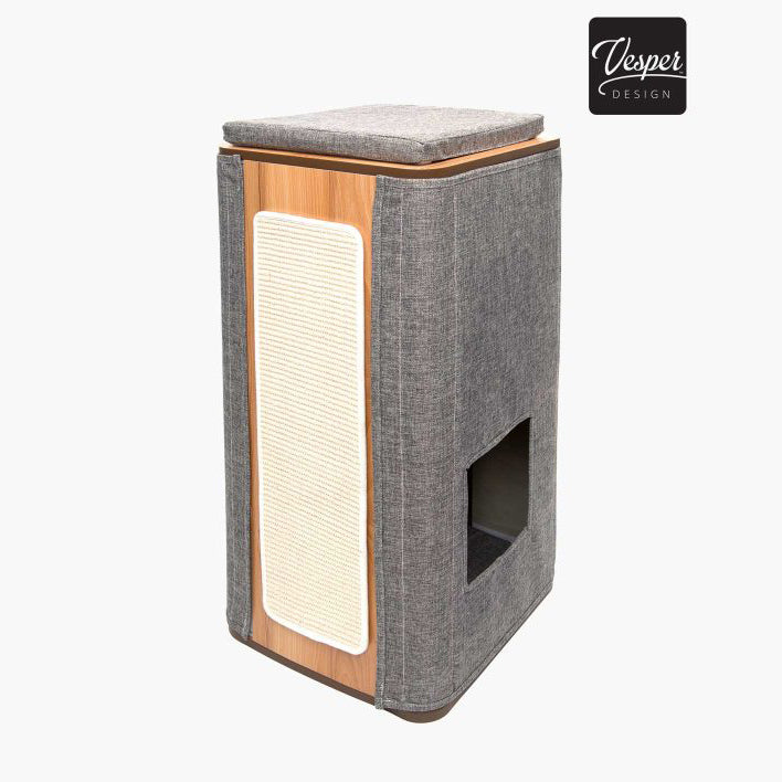 Vesper Cat Furniture Cubo Tower Stone