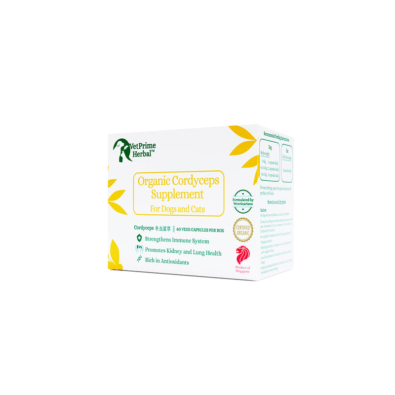 VetPrime Herbal Organic Cordyceps Supplement for Dogs and Cats 60caps