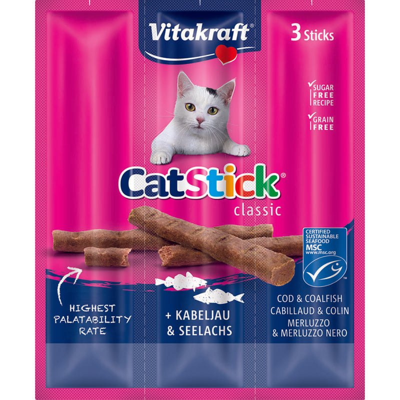 Vitakraft Cat Stick Mini Cod & Coal Fish 3sticks