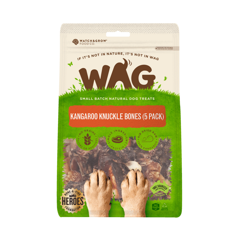 Wag Dog Treats Kangaroo Knuckle Bone 5pack