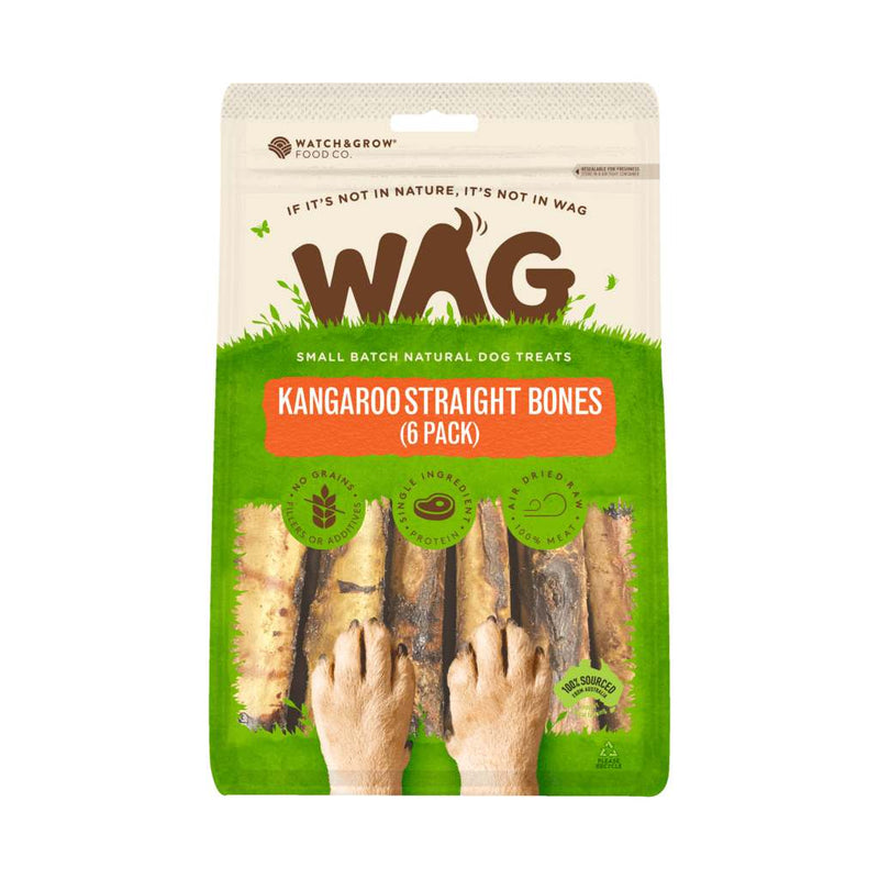 Wag Dog Treats Kangaroo Straight Bone 6pack