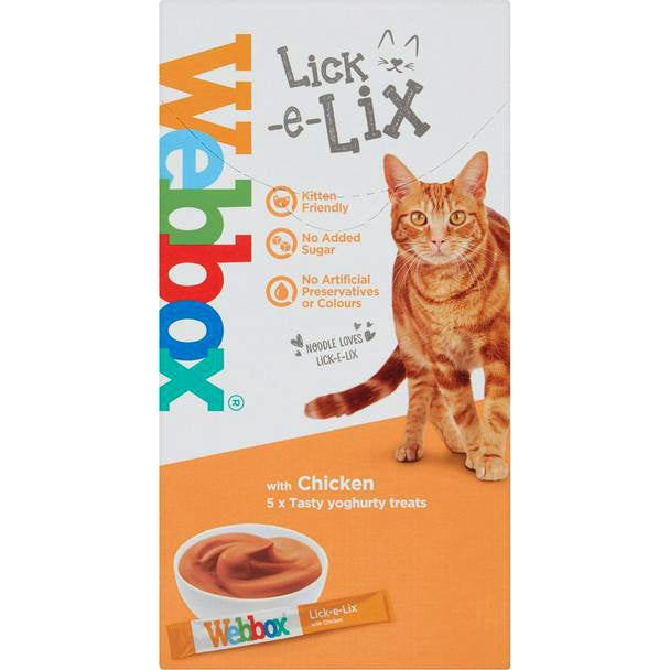 Webbox Cat Treats Lick-e-Lix Yoghurty Chicken 5 x 15g