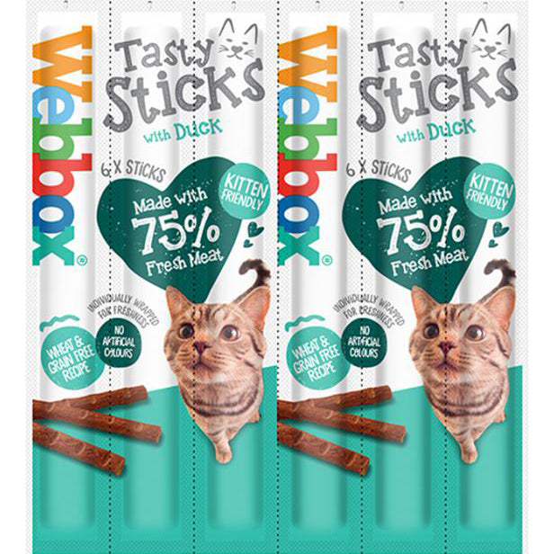 Webbox Cat Treats Tasty Sticks Duck 6sticks