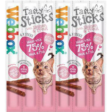 Webbox Cat Treats Tasty Sticks Salmon & Trout 6sticks