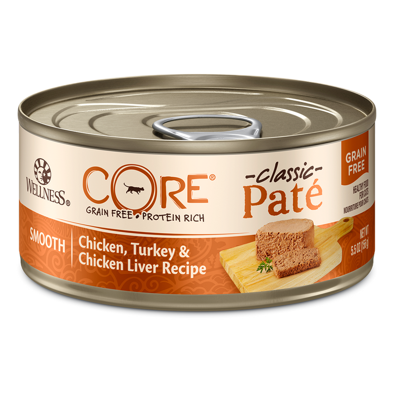 Wellness Cat Core Grain-Free Chicken, Turkey, Chicken Liver Formula 5.5oz