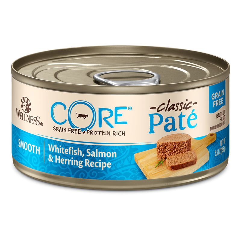 *DONATION TO LOVE KUCHING PROJECT* Wellness Cat Core Grain-Free Classic Pate Smooth Whitefish, Salmon & Herring Formula 5.5oz