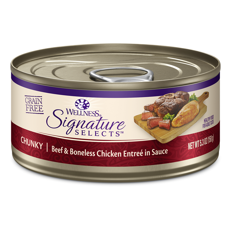 Wellness Cat Core Grain-Free Signature Selects Chunky Beef & Boneless Chicken Entree in Sauce 5.3oz