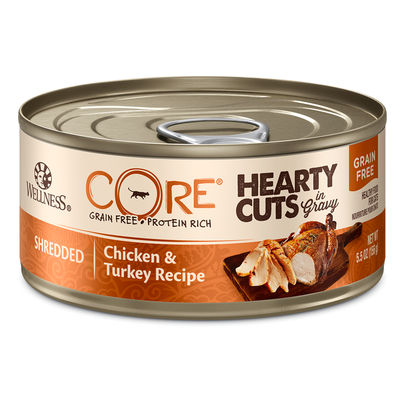 Wellness Cat Core Hearty Cuts - Shredded Chicken & Turkey Recipe 5.5oz