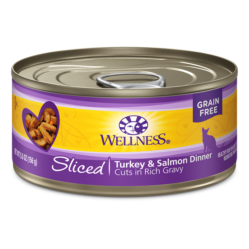 Wellness Cat Grain Free Sliced Turkey & Salmon Dinner 5.5oz