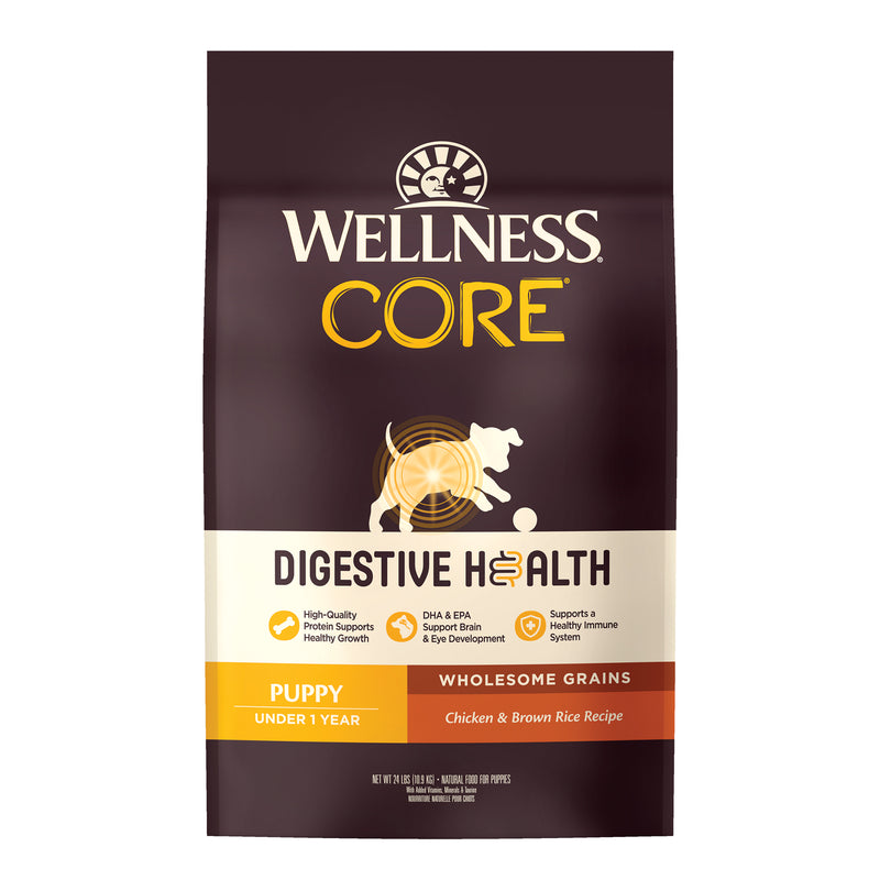Wellness Dog Core Digestive Health Puppy Chicken & Brown Rice Recipe 24lb