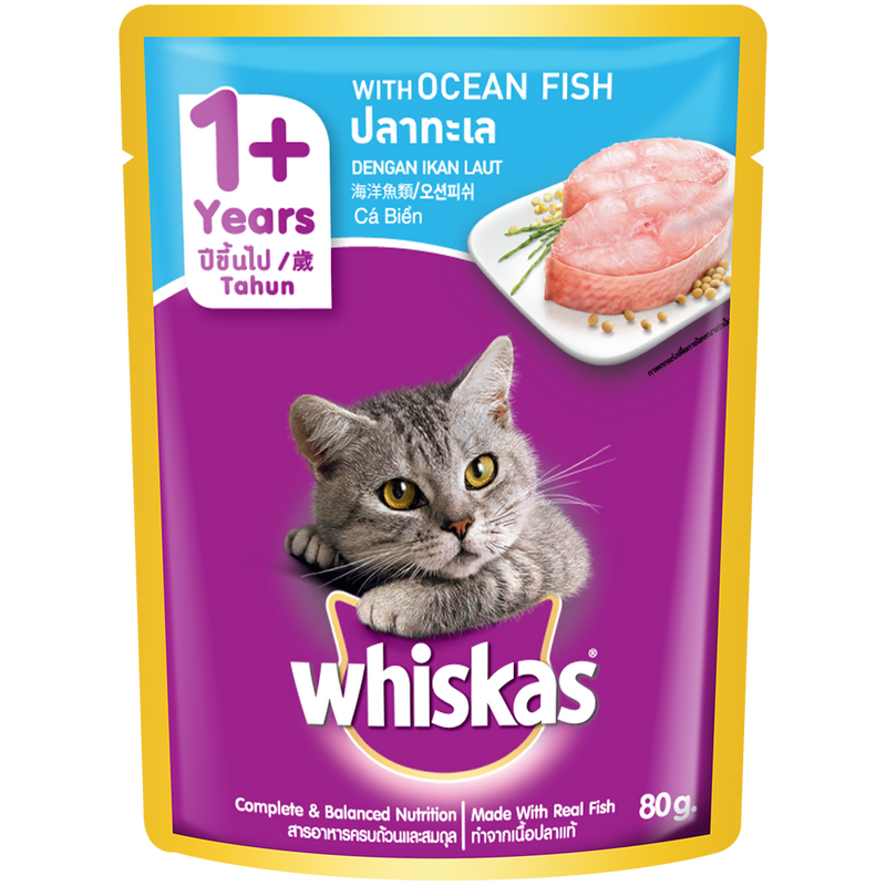 Whiskas Pouch 1+ Years Ocean Fish 80g