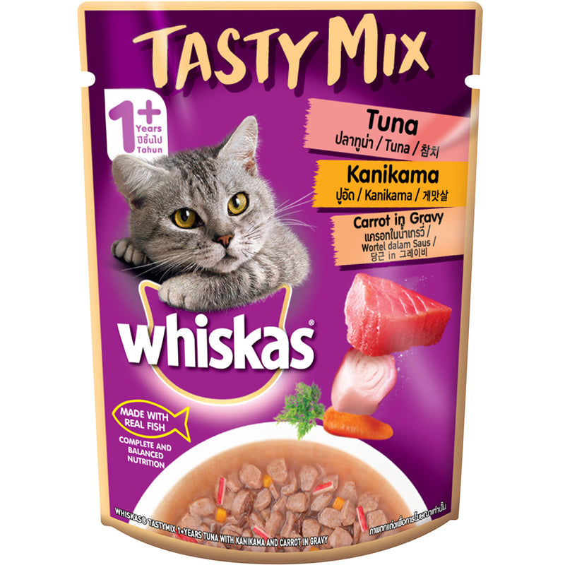 Whiskas Tasty Mix Tuna & Kanikama with Carrot in Gravy 70g