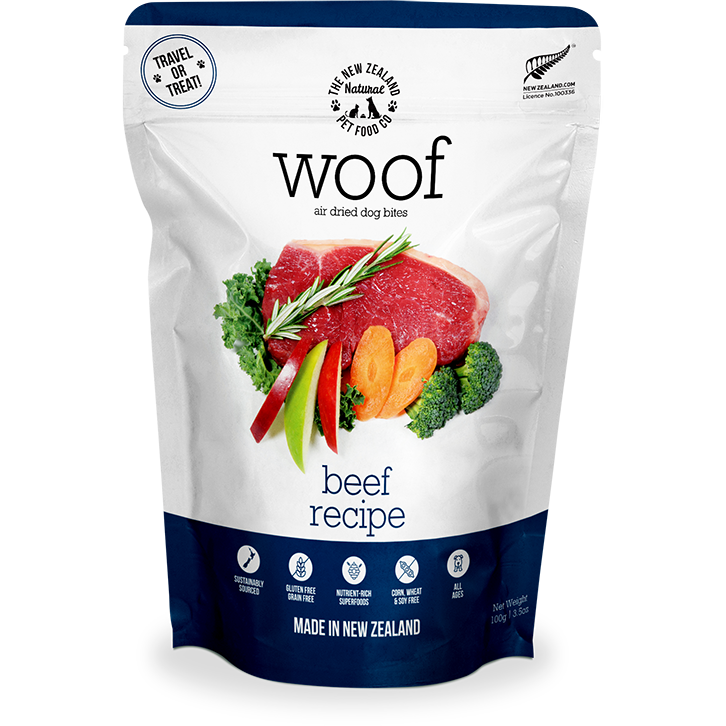 Woof Air-Dried Beef Dog Treats 100g