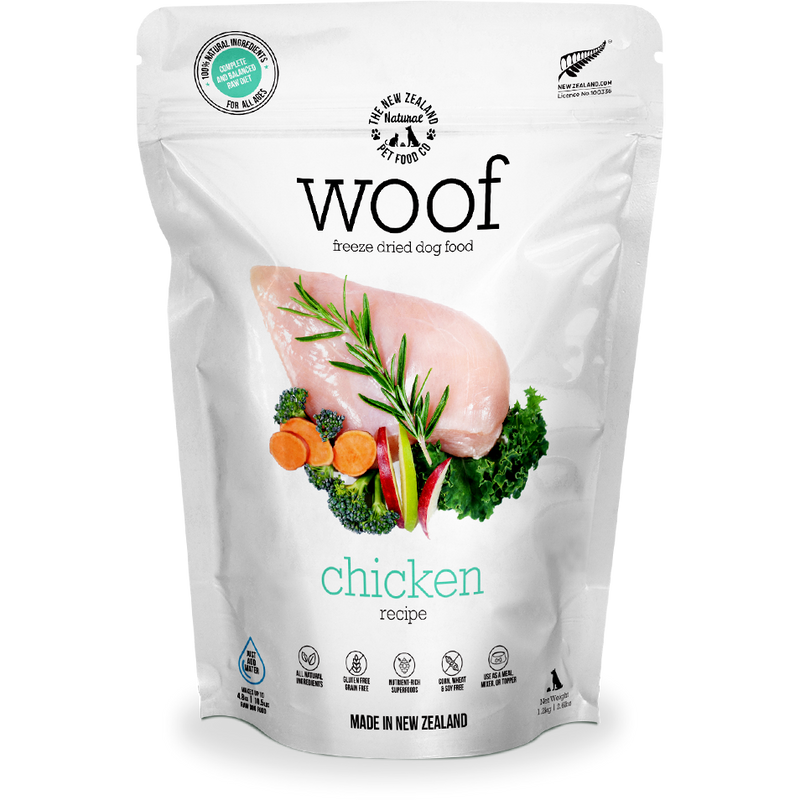 Woof Freeze-Dried Raw Chicken Dog Food 1kg