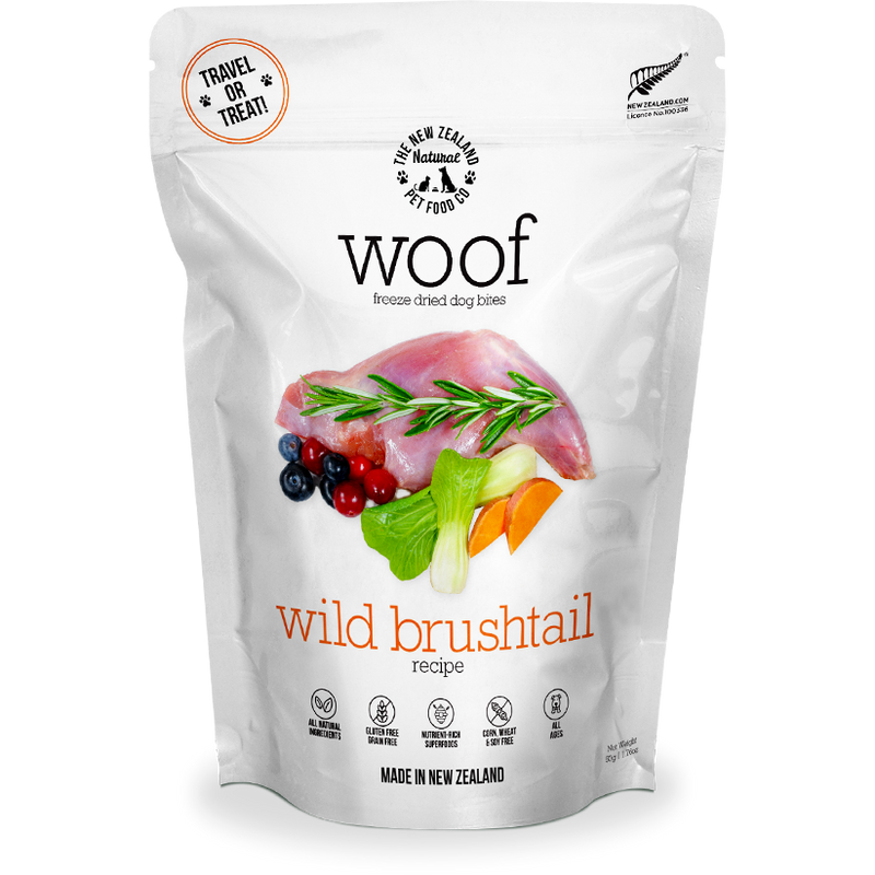 Woof Freeze-Dried Raw Wild Brushtail Dog Treats 50g