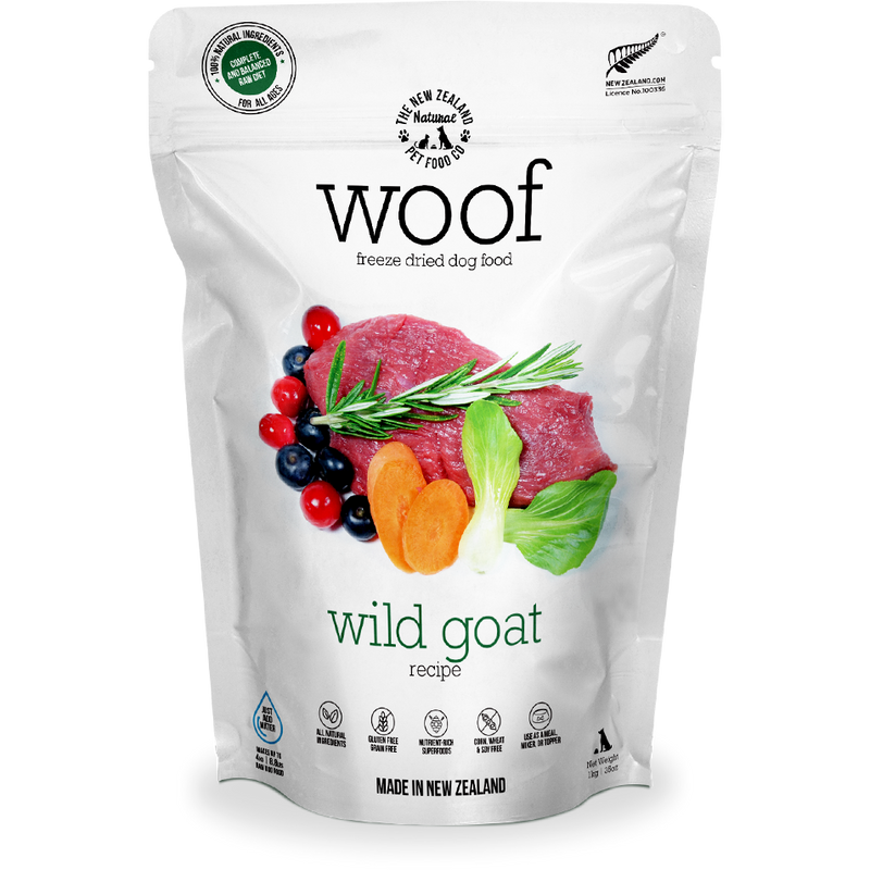 Woof Freeze-Dried Raw Wild Goat Dog Food 1kg