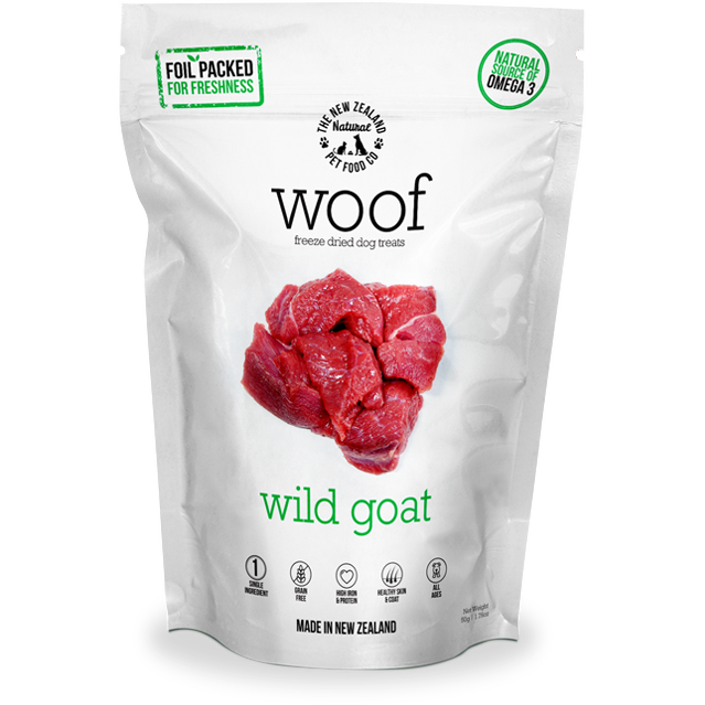 Woof Freeze-Dried Raw Wild Goat Dog Treats 50g