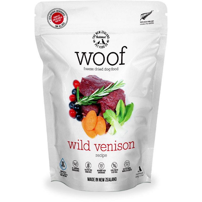 Woof Freeze-Dried Raw Wild Venison Dog Food 280g