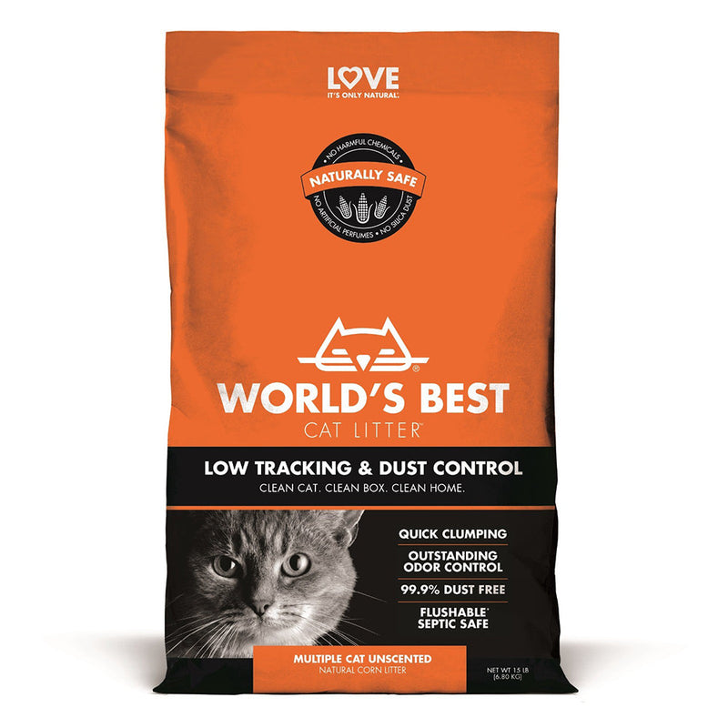 World's Best Cat Litter Low Tracking & Dust Control Multiple Cat Unscented 15lb