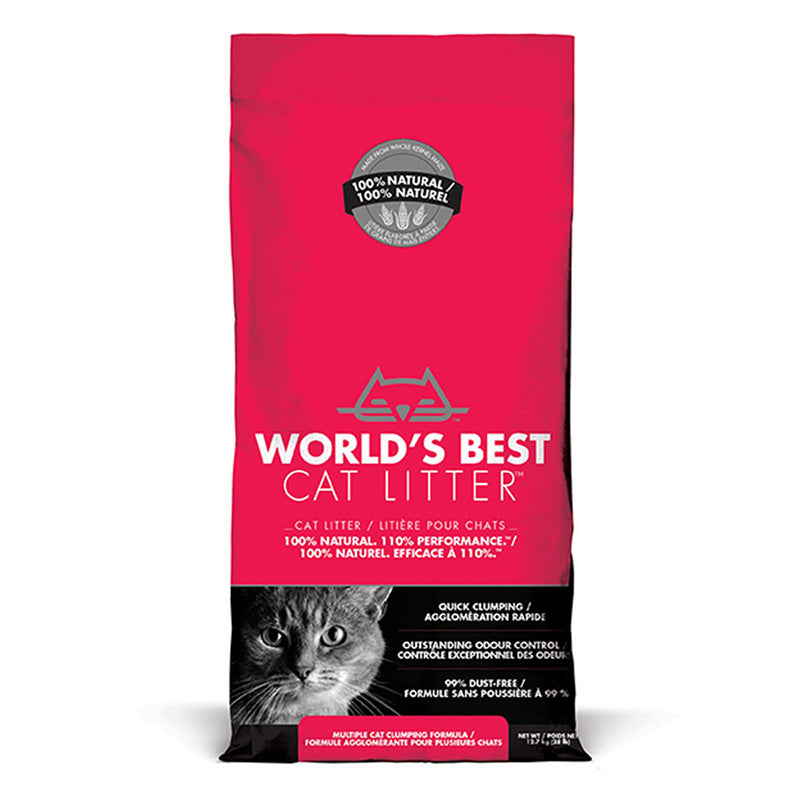 World's Best Cat Litter Multiple Cat Clumping Formula Non-Scented Red 28lb