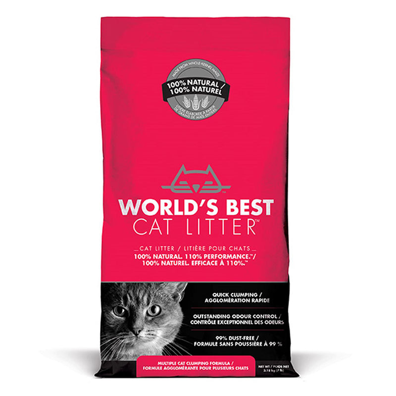 World's Best Cat Litter Multiple Cat Clumping Formula Non-Scented Red 7lb