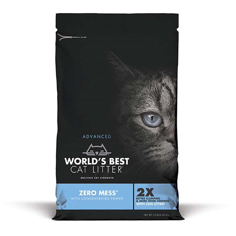 World's Best Cat Litter Zero Mess Clumping Advanced Formula Blue 12lb