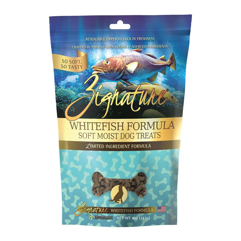 Zignature Dog Treats Soft Moist Whitefish Formula 113g