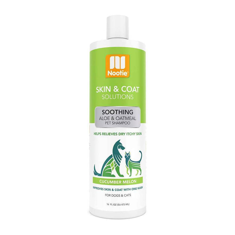 Nootie Skin & Coat Solutions Pet Shampoo Soothing Aloe & Oatmeal Cucumber Melon 16oz